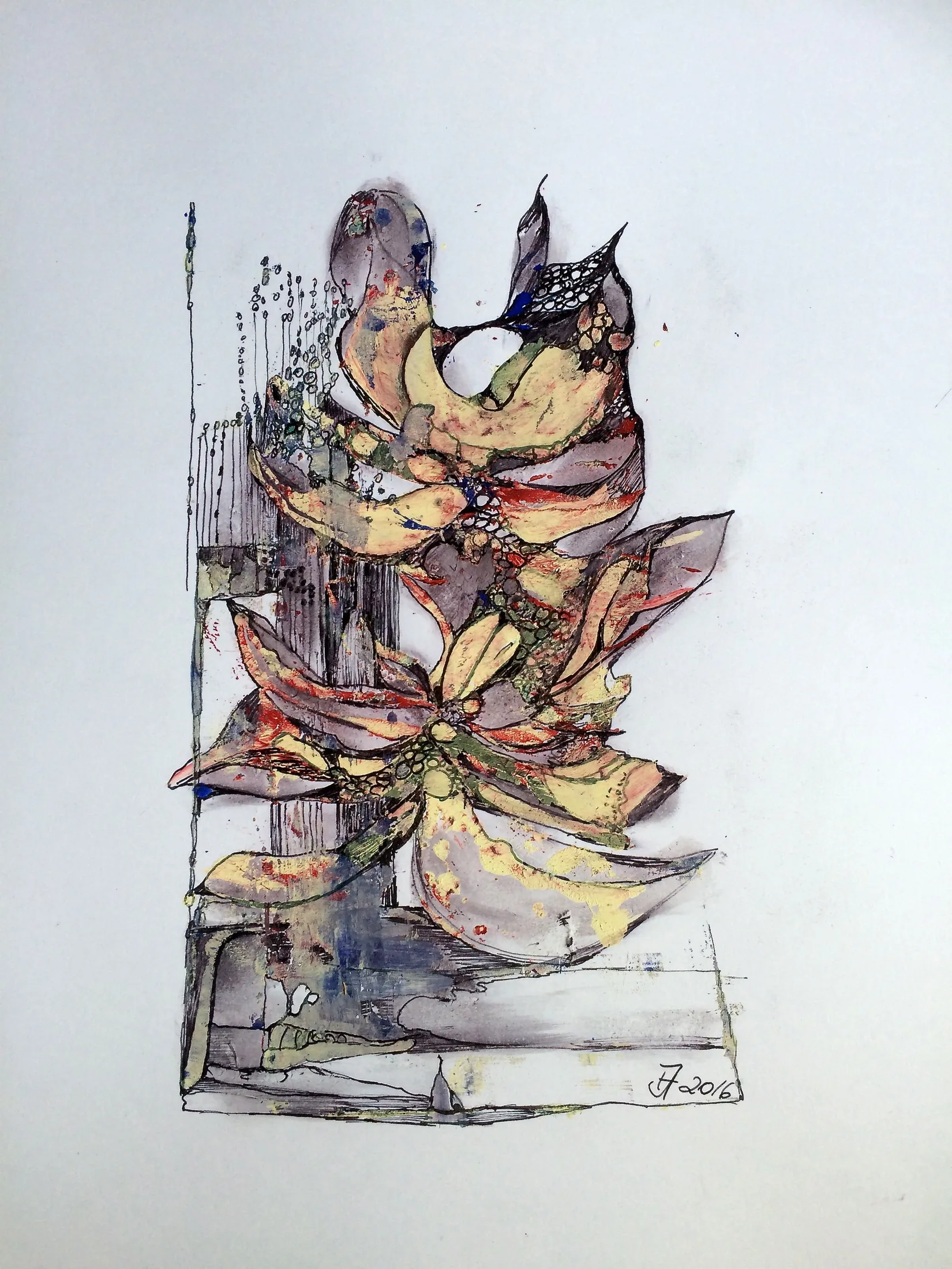 blütenzauber,acryl_und_tusche_auf_papier_,din_a_4,2016