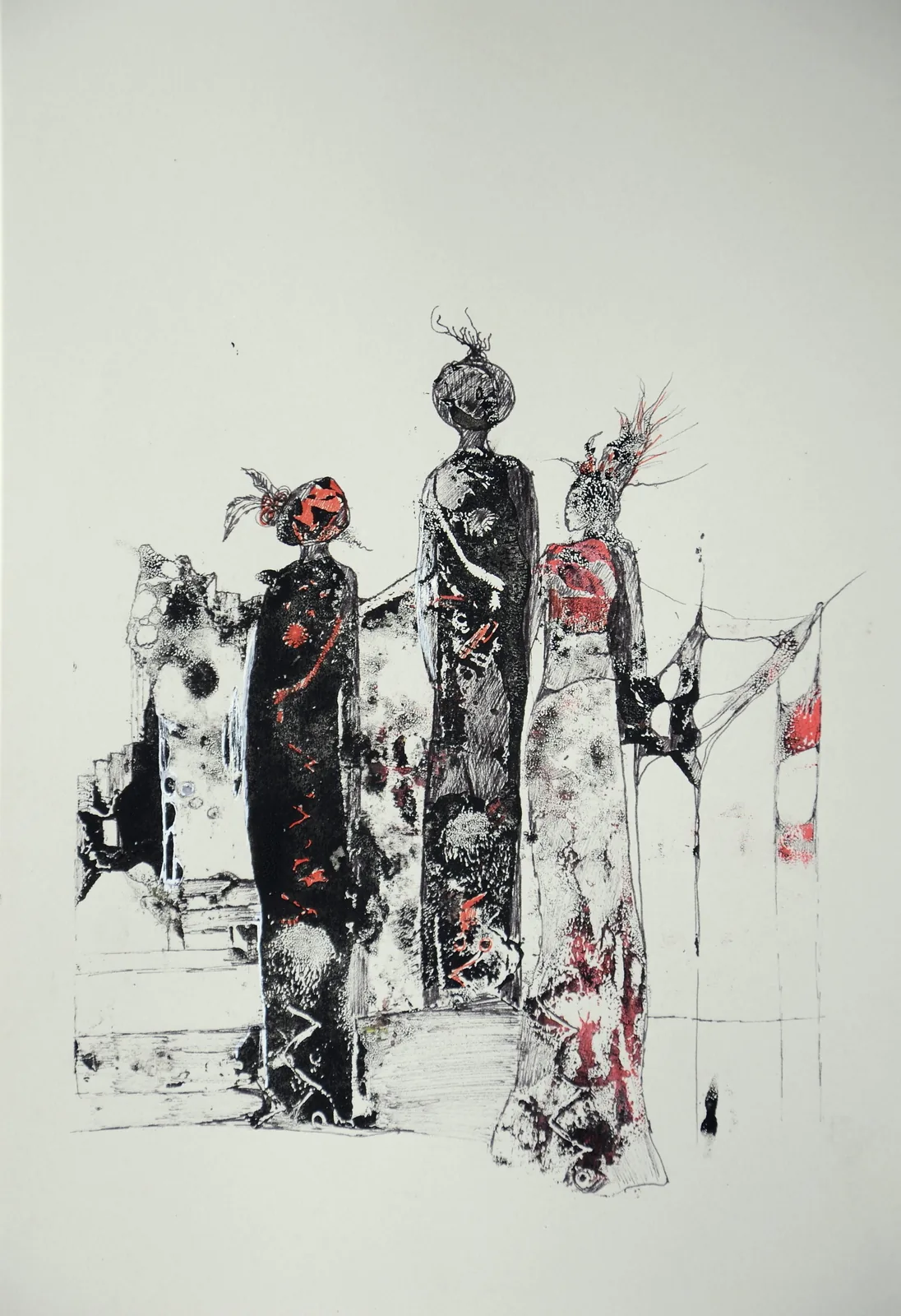 die_neuen_hüte,acryl,tusche_auf_papier_,din_a_4_,2014